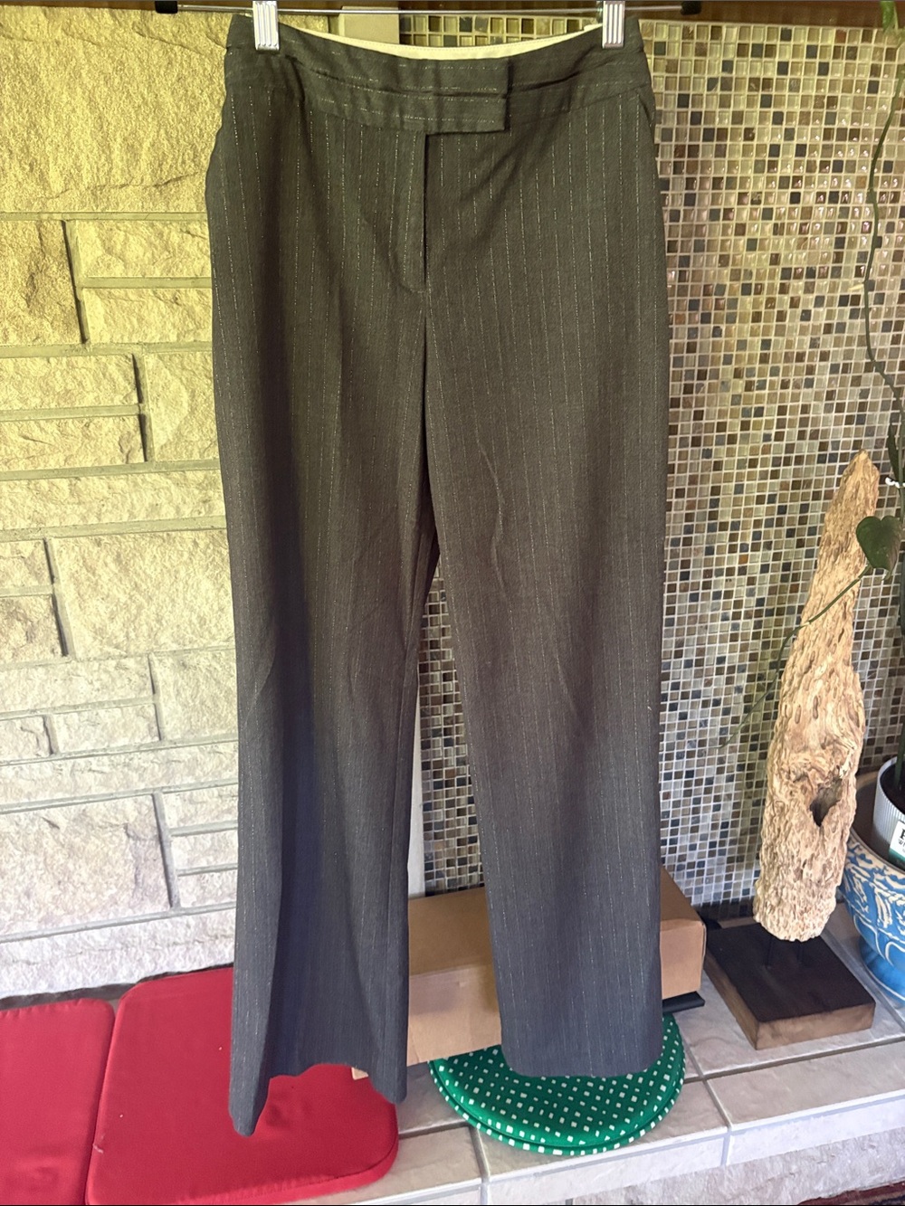 Worthington Women’s Dark Gray Pinstripe Dress Pants.